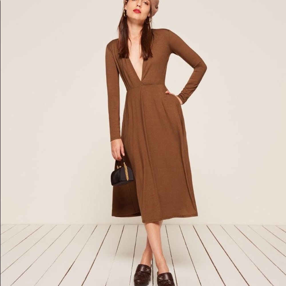 Reformation “Reyes” dress, brown, medium